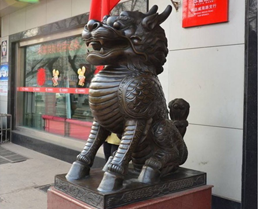門口擺件鑄銅麒麟